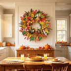 Fall Wreaths for Front Door 24 Inch Whimsical Fox Fall Foor Wreath - Image 6