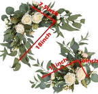H&W 2pcs Small Size Artificial Wedding Arch Flowers for Sign, Floral Swag Dusty Decor for Reception Ceremony Backdrop Sweetheart Table(White Rose) - Image 2