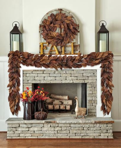 Briful 22-Inch Artificial Magnolia Leaf Wreath Fall Decor - Image 4
