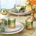 Volens 30pcs Assorted Green Votive Candle Holders Bulk, Large Glass Votives - Image 3