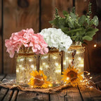 Set of 3 Mason Jar Lights, Plant Decorative Jars Vase Holiday Table Decor - Image 5