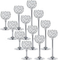 Silver Crystal Candle Holders Candlestick Holders - 4 Sets Tall Bling Bowl Candelabra Centerpieces for Dining Table, Wedding, Party & Fireplace Mantel Decor,12Pcs by Unknown