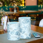 ALAZA Coastal Sea Star Coral Nautical Flickering Flameless Candles Battery Operated with Remote Timer,Tea Light Candles LED Pillar Votive Candles Set of 2 for Outdoor Indoor Decorations - Image 6