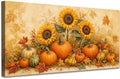 WAXWHELK Pumpkin Fall Canvas Wall Art, Autumn Thanksgiving Sunflower Harvest Painting Pictures, Rustic Farmhouse Artwork for Kitchen Bedroom Living Room Decor (16"x32") by Unknown