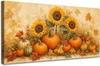 WAXWHELK Pumpkin Fall Canvas Wall Art, Autumn Thanksgiving Sunflower Harvest Painting Pictures, Rustic Farmhouse Artwork for Kitchen Bedroom Living Room Decor (16"x32") by Unknown