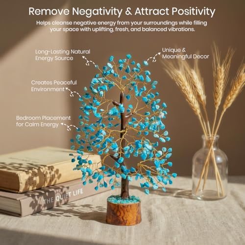Crocon® Turquoise Crystal Tree of Life for Unique Gifts for Mom, Dad, Home - Image 5
