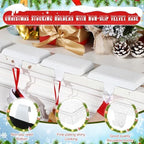 Huwena Metal Christmas Stocking Holders Shiny, Stylish, White, 12 Pcs - Image 3
