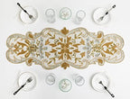 Hand Beaded Silver Gold Ivory Runner 13x36 Holiday Décor - Image 4