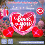 KOOY 6FT Long Mothers Day Inflatables Outdoor Decorations Heart Inflatable with Light for Valentine's Day Gift Engagement Wedding Anniversary Romantic Party Yard Décor - Image 6