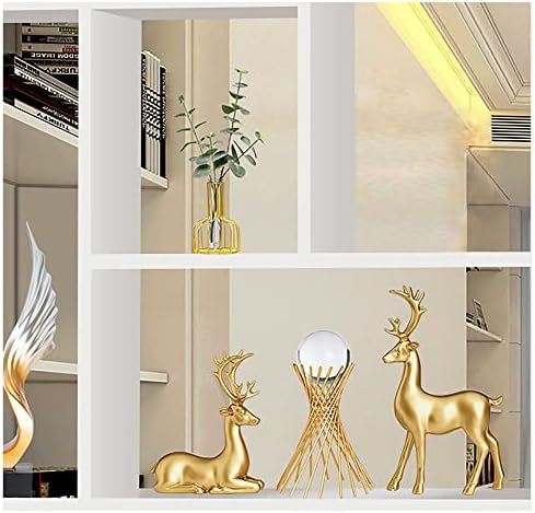FANTESTICRYAN Large Reindeer Sculpture, Gold Resin Christmas Elk Set of 2 - Image 6