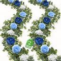 Livole 2Pcs 12 Ft Flower Garland Decoracion Blue Peony Floral Garland by Livole