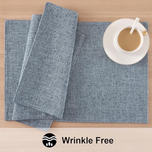 homing Faux Cotton Linen Placemats Set of 6, Cloth Dining Table Mats - Image 5