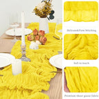 20 Pack Yellow Cheesecloth Table Runner 10Ft Boho Gauze Long Romantic Sheer Fabric for Wedding Party Bridal Shower - Image 4