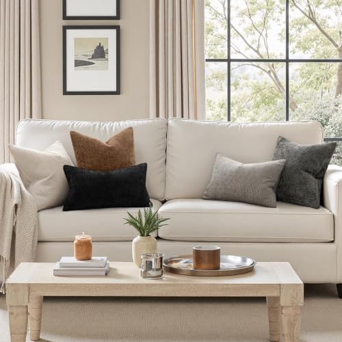 MIULEE Decorative Golden Brown Euro Sham Pillow Covers 24x24 Inch 2 Pack - Image 2