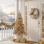 Valery Madelyn 24" Pre-Lit Large Christmas Wreath for Front Door with Light - Image 4