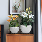 Ceramic Plant Pots, 10+8+6 Inch Flower Pot Indoor, White-Black - Image 4