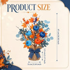 Yinder 2 Pack Lighted Fall Tree 18" Blue Orange Fall Thanksgiving Decor with LED Lights Battery Operated Artificial Eucalyptus Pumpkins Autumn Centerpiece for Harvest Halloween Fireplace Home Decor - Image 2