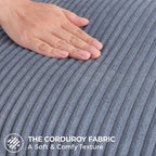 Mecatny Corduroy Decorative Throw Pillow Covers 26x26 Set of 2 Blue Grey - Image 4