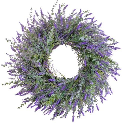 24'' Lavender & Eucalyptus Wreath for Front Door by Wreath