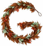Fall Garland 6Ft, Artificial Olive Willow Leaf Decor by vellxelzor