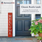 BARNWOODUSA Wooden Welcome Sign for Front Door 5 Foot, 5-Foot, Rustic Red - Image 2