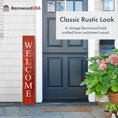BARNWOODUSA Wooden Welcome Sign for Front Door 5 Foot, 5-Foot, Rustic Red - Image 2