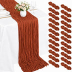 24 Pack Terracotta Cheesecloth Table Runner 17 x 108 Inch Boho Table Runner by Miraluna