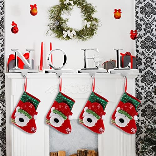 MCEAST Set of 4 Christmas Stocking Holders Noel Metal Stocking Hangers Mantel Hook Hangers Fireplace Stocking Hooks for Christmas Decoration - Image 4
