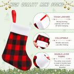 BBTO 60 Pieces Christmas Mini Stockings Buffalo Plaid 7",Red and Black - Image 4