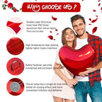 23.6in Inflatable Mirror Ball,Big Shiny Mirror Heart Ball,PVC Inflatable Decoration Ball for Valentine's Day Engagement Wedding Anniversary Romantic Party Yard (1 Piece,Without Air Pump) - Image 3