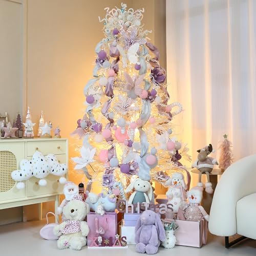 Sea Team 32-Pack Flocked Velvet Christmas Ball Ornaments, Pink - Image 5