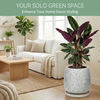 10.3 Inch Ceramic Glaze Plant Pot with Saucer, Flower Pots with Drainage Hole Mesh Net (Spot Blue) - Image 2