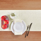Solino Home 100% Pure Linen Table Runner, 14 x 156 in, Sage, Amalfi Stripe - Image 3