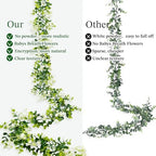 6FT Eucalyptus Garland with Flowers, 4 Pack Greenery Hanging Summer Eucalyptus Garland Suitable for Table Wedding Backdrop Arch Wall Party Thanksgiving UV Protected Indoor Outdoor Decorations - Image 2