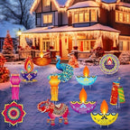 Amyhill 12 Pcs Diwali Yard Signs with Stakes, Indian Lights Festival Lawn - Image 6