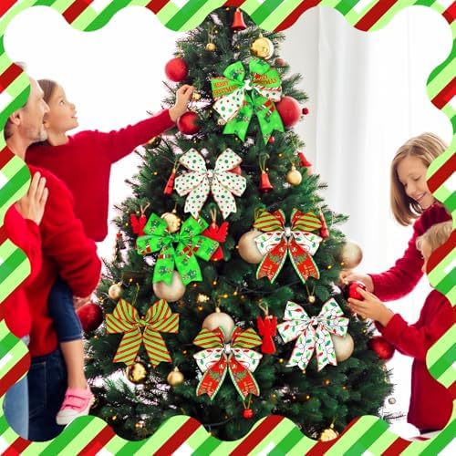 10 Pcs Christmas Ribbon 4 Rolls Mesh Ribbon 6 Rolls Wired Ribbons - Image 4