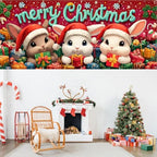 Bunnies Garage Door Banner 16x7 Ft - Rabbits in Santa Hats for 2 Car Garage Cute Decor - Image 7