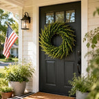 28 Inch Boxwoods Door Wreaths for Front Door, Large Artificial Spring Summer Greenery Wreaths for Porch Wall Window Rustic Farmhouse Wedding Home Outdoor Indoor Decorations - Image 2