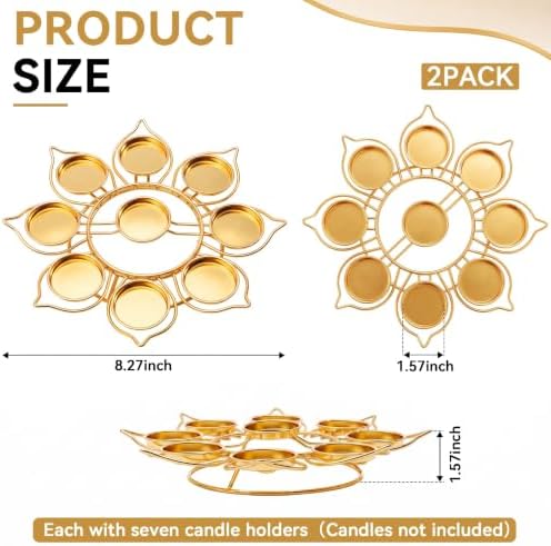 LemonRoad 4 Pcs Lotus Candle Holder, Return Gifts for Pooja, 9 Candlesticks - Image 2