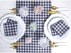 Solino Home 100% Pure Linen Table Runner Navy, Gingham Check 14 x 144 in - Image 3