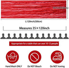 35x120 Inch Red Cheesecloth Table Runner Christmas Valentine Wedding Decor - Image 2