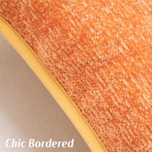 FUTEI Pack of 2 Chenille Soft Throw Pillow Covers 26x26 Inch, Orange - Image 3