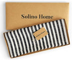 Solino Home 100% Linen Table Runner, 14 x 156 in, Black and White Striped - Image 5