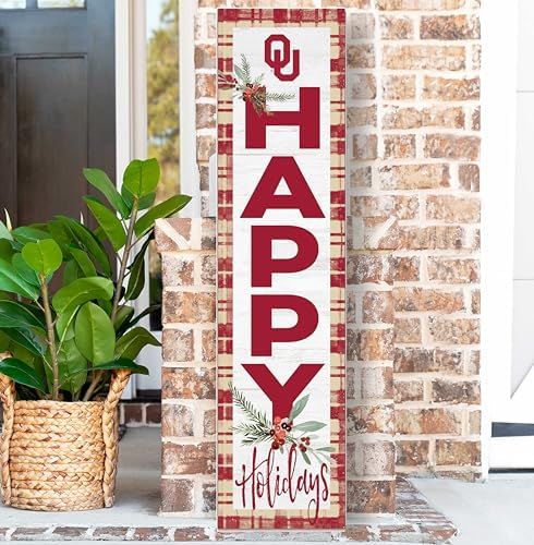 KH Sports Fan Oklahoma Sooners Holiday Porch Leaner, 11x46 Inches, Sooners Outdoor Christmas Sign; Display Some Holiday Cheer with This Oklahoma Sooners Christmas Sign - Image 2