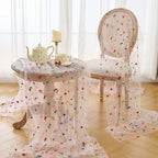 BINBE 12pcs Daisy Spring Table Runner Embroidery Gauze 10FT Florals Seasonal Tulle Holiday Birthday Kitchen Dining Table Decor for Home Party Pink - Image 5