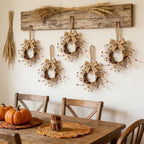 12 Pcs Small Fall Hanging Wreaths with Artificial Acorns Autumn Yellow Orange Berry Buds Mini Cabinet Wreath for Home Table Centerpieces Kitchen Farmhouse Thanksgiving Party Decor - Image 3