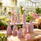 TBWIND 12 Pcs Blush Pink Glass Bud Vase Set - Image 6
