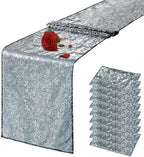 10 Packs 12 x 72 inches Black Silver Sequin Table Runner by VHH