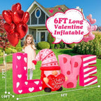 Valentines Day Inflatables Outdoor Decorations 6ft Long Valentines Day Inflatable Love Letters Blow Up Yard Decor Gnome Romantic Heart Lighted Blowups Outside Lawn Party Wedding Anniversary - Image 3
