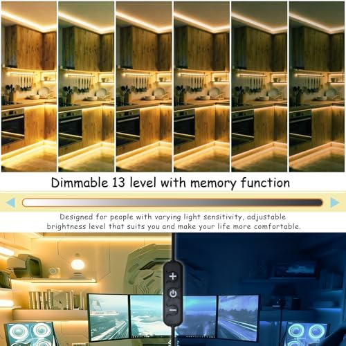 4000k 50 Feet Led Strip Lights for Bedroom Dimmable 10 FT 180 LEDs Rope Light Flexible Super Bright White Tape Lights for Ceiling Room Home Decor Luces LEDs for DIY Living Room Kitchen Vanity - Image 3
